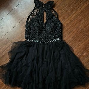 Adorable black two piece semi formal dress.